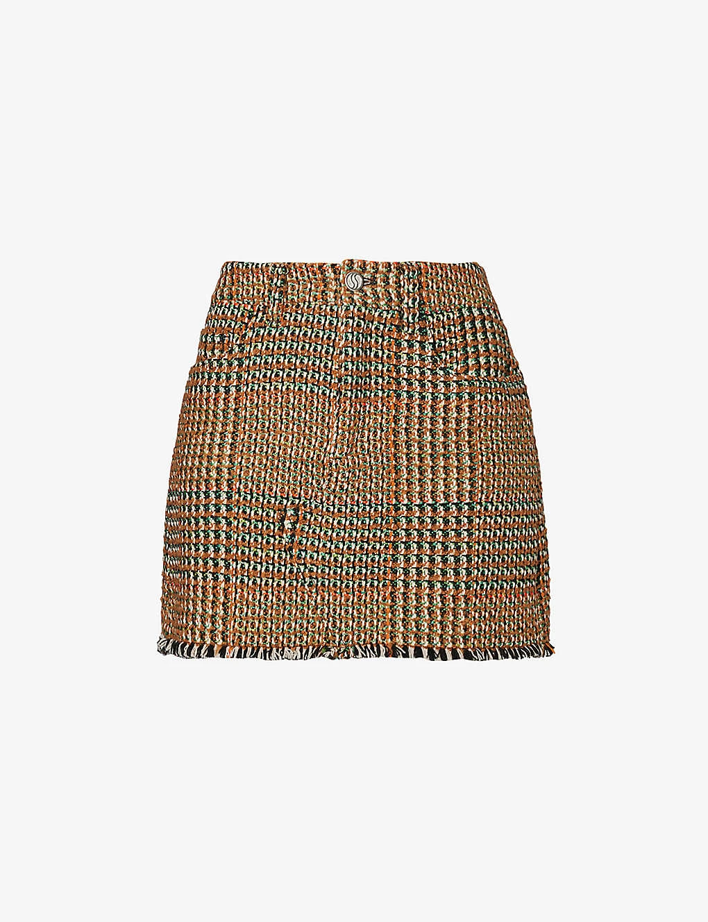 STELLA MCCARTNEY Tweed Frayed-hem Wool-blend Mini Skirt 3 STELLA MCCARTNEY Tweed Frayed-hem Wool-blend Mini Skirt