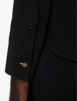 STELLA MCCARTNEY Collared Curved-hem Silk Shirt -Whistles Store R04160812 BLACK ALT04