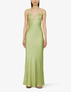 BEC + BRIDGE Kai Cut-out Satin Maxi Dress -Whistles Store R04161119 PEARSORBET ALT02