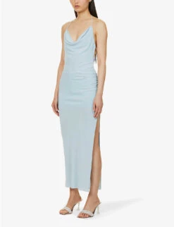 BEC + BRIDGE Lexie Cowl-neck Woven Maxi Dress 9 BEC + BRIDGE Lexie Cowl-neck Woven Maxi Dress -Whistles Store R04161125 ICEBLUE ALT02