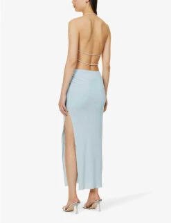 BEC + BRIDGE Lexie Cowl-neck Woven Maxi Dress 10 BEC + BRIDGE Lexie Cowl-neck Woven Maxi Dress -Whistles Store R04161125 ICEBLUE ALT03