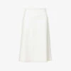 Max Mara Renata Flared-hem Woven Midi Skirt -Whistles Store R04161465 SILK M