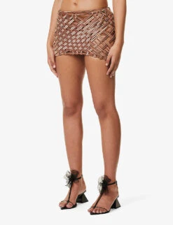 Cut-out Slim-fit Stretch-woven Mini Skirt -Whistles Store R04161505 SOIL ALT02