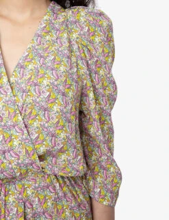 Zadig & Voltaire Ruz Gathered-sleeve Woven Mini Dress -Whistles Store R04164056 SUN ALT04