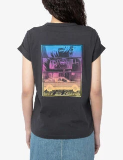 Zadig & Voltaire Anya Moon Logo-print Cotton T-shirt -Whistles Store R04164057 CARBONE ALT03