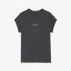 Zadig & Voltaire Anya Moon Logo-print Cotton T-shirt -Whistles Store R04164057 CARBONE M