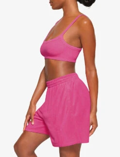 Terry Lounge Mid-rise Cotton-blend Shorts -Whistles Store R04164394 WATERMELON ALT02