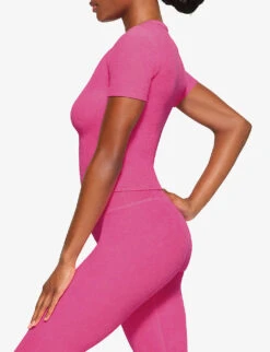 Terry Lounge Cropped Stretch-modal T-shirt -Whistles Store R04164399 WATERMELON ALT02