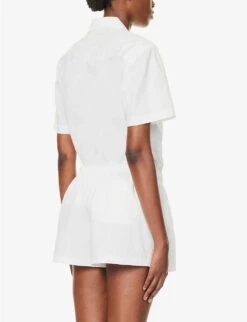 Core High-rise Cotton-poplin Pyjama Shorts -Whistles Store R04164429 OPTICWHITE ALT02