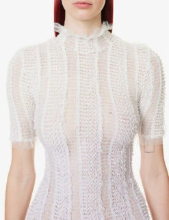 Angel Fringed-trim Woven Midi Dress 13 Angel Fringed-trim Woven Midi Dress -Whistles Store R04165252 LIGHTBLUE ALT05