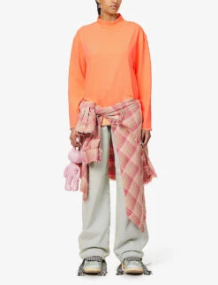 ERL Sun High-neck Cotton-jersey T-shirt -Whistles Store R04165351 ORANGE ALT01