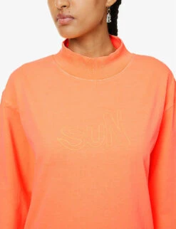 ERL Sun High-neck Cotton-jersey T-shirt -Whistles Store R04165351 ORANGE ALT04