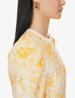 ME AND EM Floral-print Short-sleeved Cotton Maxi Dress -Whistles Store R04165529 CREAMINTENSEYELLOW ALT04