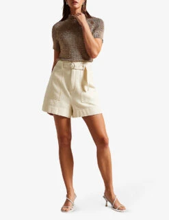 Ted Baker Indigow Patch-pocket Cotton Shorts -Whistles Store R04165567 IVORY ALT01