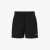 Crystal-embellished Logo-print Organic-cotton Shorts -Whistles Store R04166485 BLACK M