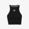 Logo-embroidered Racerback Stretch-organic Cotton Top -Whistles Store R04166493 BLACK M