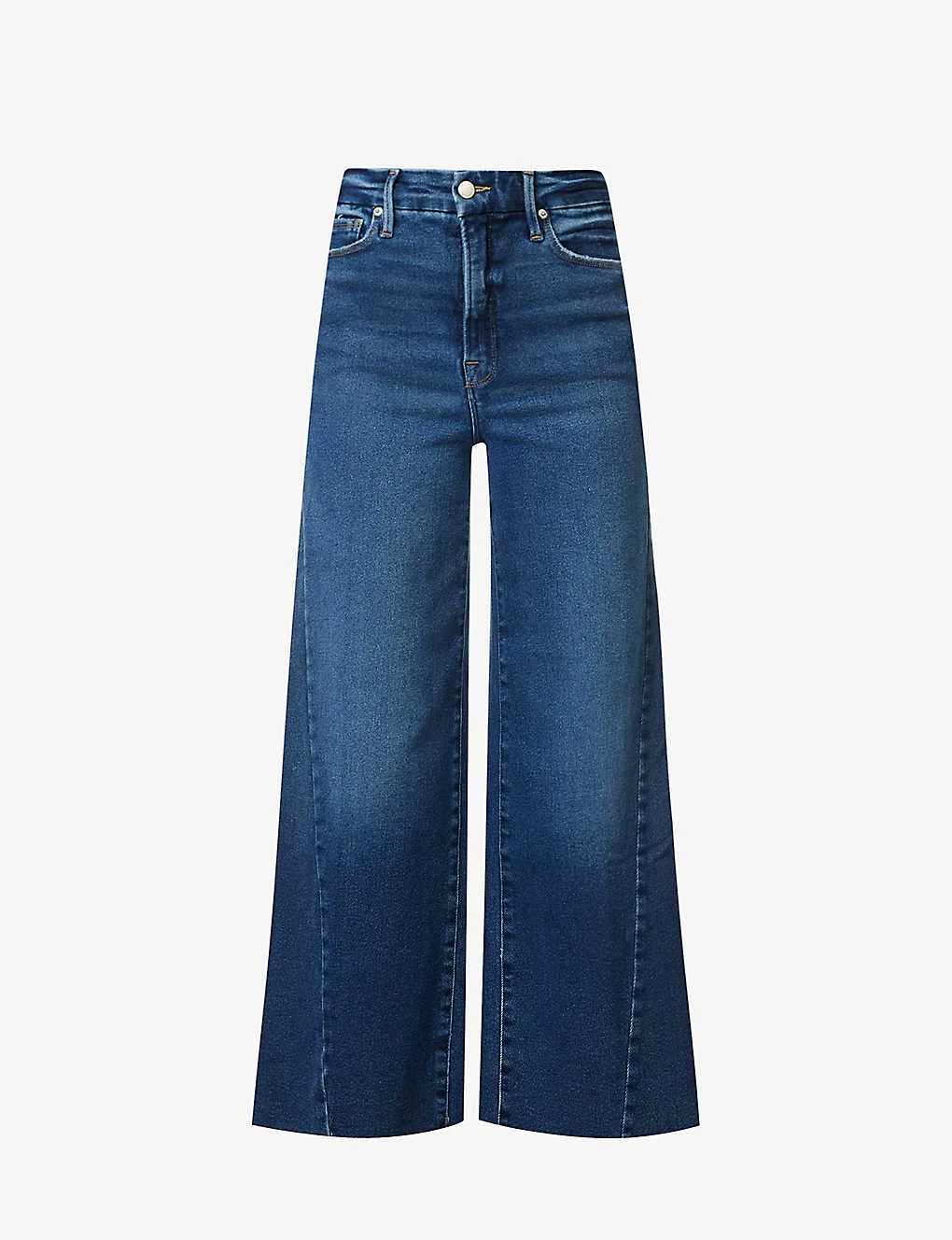 GOOD AMERICAN Good Waist Palazzo Contrast-stitch Wide-leg Mid-rise Stretch-denim Jeans 3 GOOD AMERICAN Good Waist Palazzo Contrast-stitch Wide-leg Mid-rise Stretch-denim Jeans
