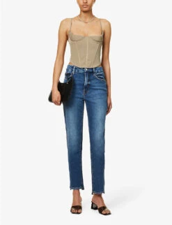 GOOD AMERICAN The Weekender Straight-leg Mid-rise Stretch Recycled-denim Jeans -Whistles Store R04166610 INDIGO394 ALT02