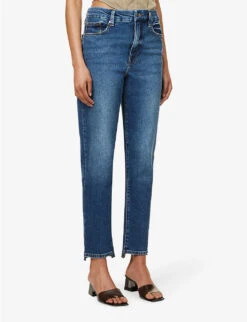 GOOD AMERICAN The Weekender Straight-leg Mid-rise Stretch Recycled-denim Jeans -Whistles Store R04166610 INDIGO394 ALT03