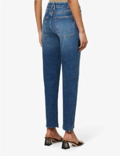 GOOD AMERICAN The Weekender Straight-leg Mid-rise Stretch Recycled-denim Jeans -Whistles Store R04166610 INDIGO394 ALT04