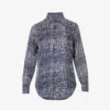 Rag & Bone Delphine Graphic-print Silk-blend Shirt -Whistles Store R04166655 BLUEMULTI M