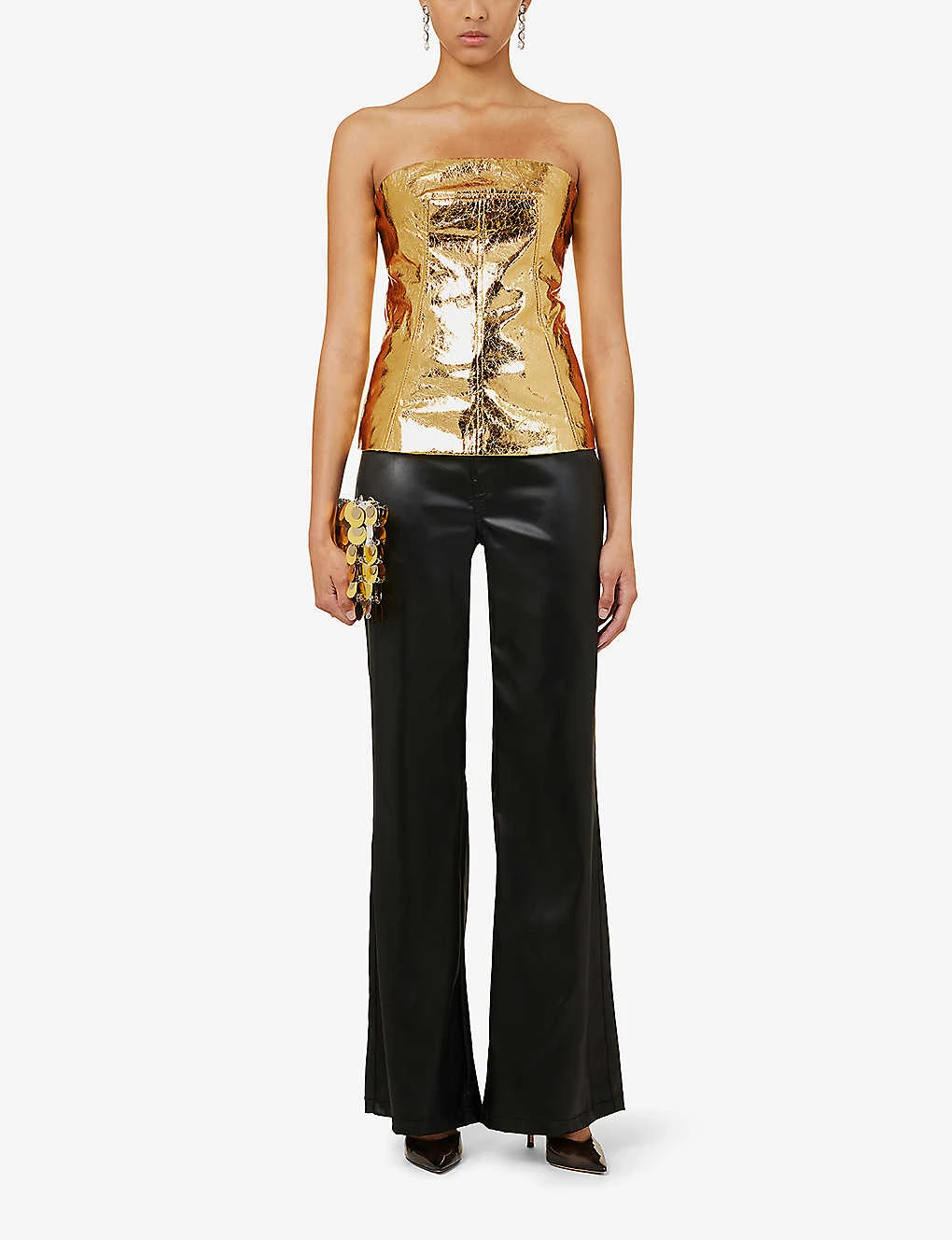 Bandeau Metallic Faux-leather Top 4 Bandeau Metallic Faux-leather Top - Image 2