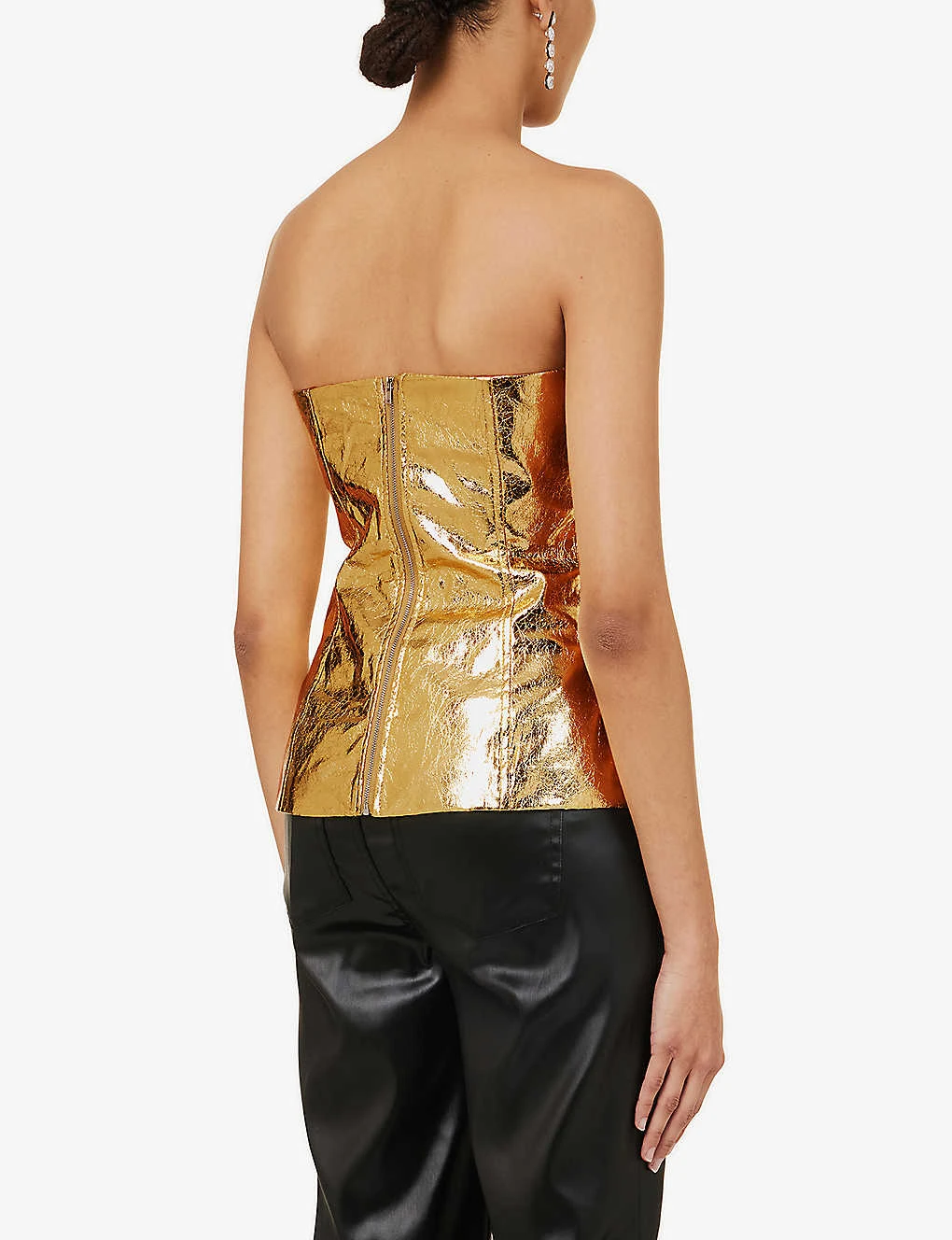 Bandeau Metallic Faux-leather Top 6 Bandeau Metallic Faux-leather Top - Image 4
