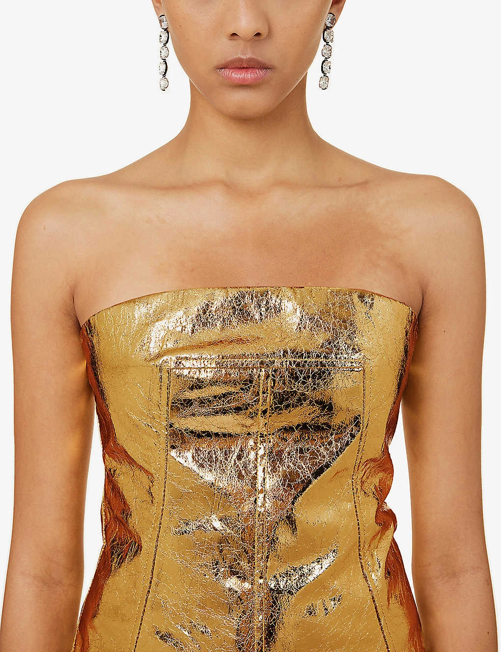 Bandeau Metallic Faux-leather Top 8 Bandeau Metallic Faux-leather Top - Image 6