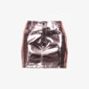 Metallic Belt-looped Regular-fit Faux-leather Mini Skirt