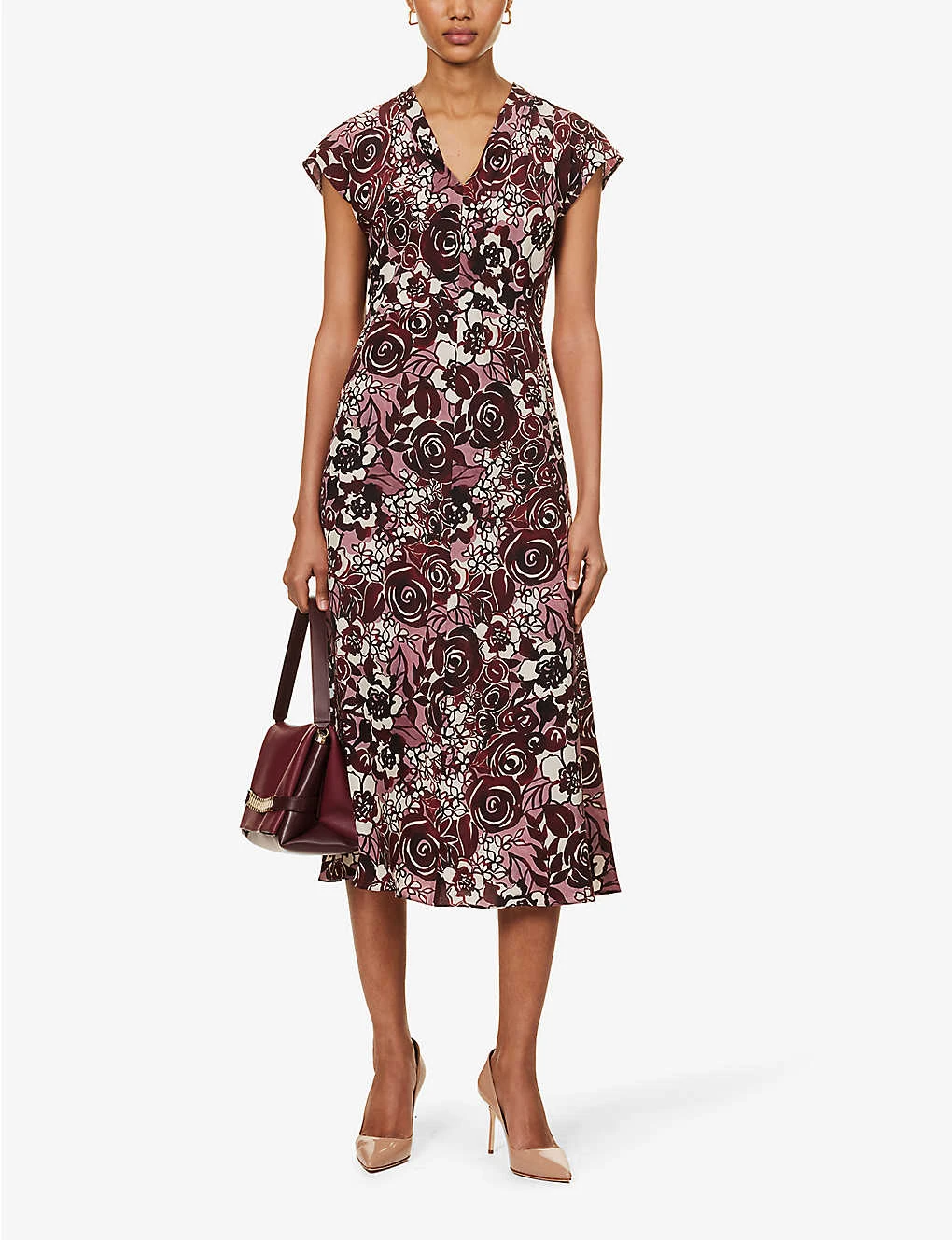 Affeto Floral-print Silk Midi Dress 4 Affeto Floral-print Silk Midi Dress - Image 2