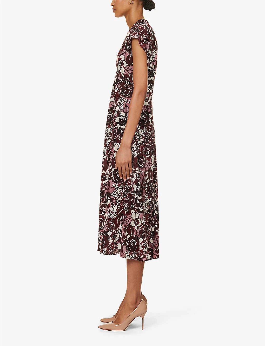 Affeto Floral-print Silk Midi Dress 5 Affeto Floral-print Silk Midi Dress - Image 3
