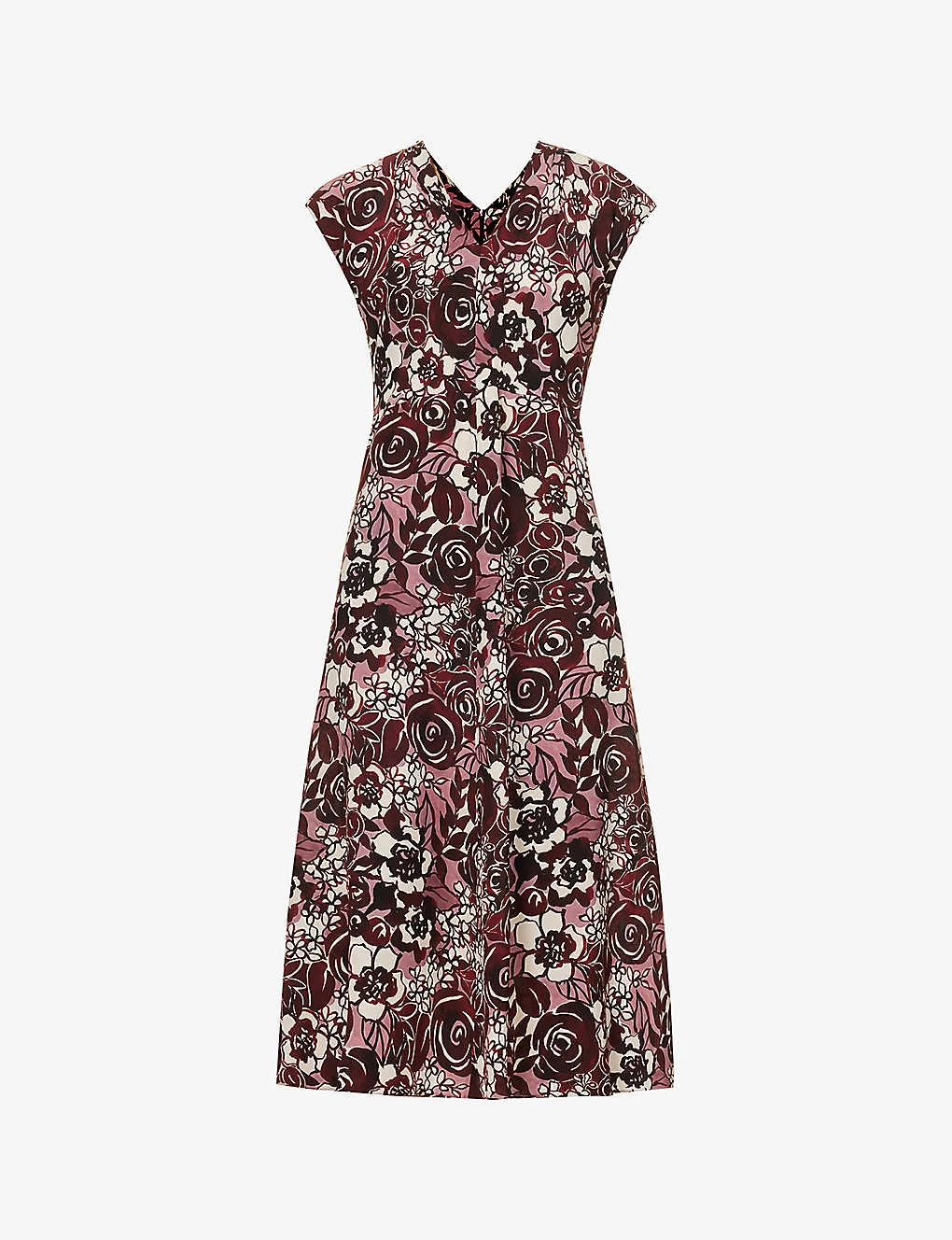 Affeto Floral-print Silk Midi Dress 3 Affeto Floral-print Silk Midi Dress