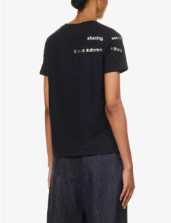 Aris Text-print Cotton-jersey T-shirt -Whistles Store R04167372 ULTRAMARINE ALT03