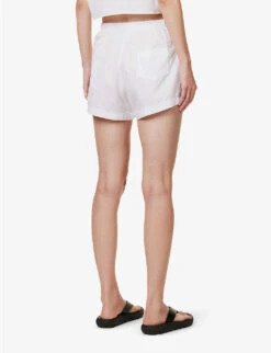 Yoko Elasticated-waistband Relaxed-fit Cotton-poplin Boxers -Whistles Store R04167915 WHITE ALT03