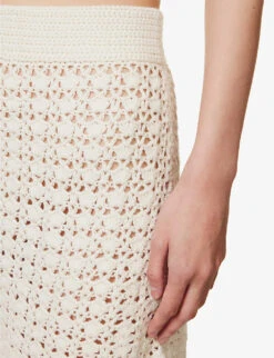 Lucy High-rise Semi-sheer Regular-fit Cotton-crochet Mini Skirt -Whistles Store R04167921 CREME ALT04