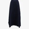 Reiss Jodie Pleated Asymmetric-hem Woven Midi Skirt -Whistles Store R04169000 NAVY M