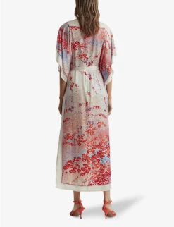 Reiss Lydia Scarf-print Belted-waist Woven Maxi Dress 10 Reiss Lydia Scarf-print Belted-waist Woven Maxi Dress -Whistles Store R04169025 MULTI ALT03