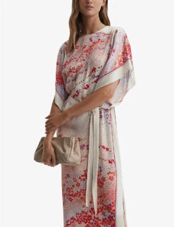 Reiss Lydia Scarf-print Belted-waist Woven Maxi Dress 11 Reiss Lydia Scarf-print Belted-waist Woven Maxi Dress -Whistles Store R04169025 MULTI ALT04
