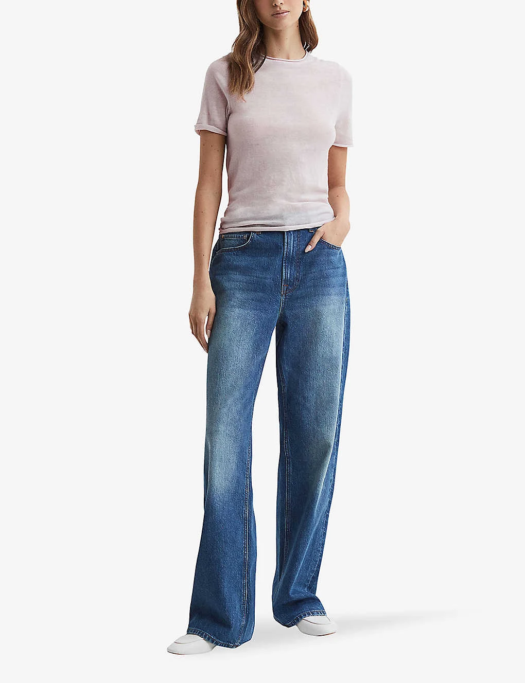 Reiss Alicia Round-neck Knitted Wool T-shirt 4 Reiss Alicia Round-neck Knitted Wool T-shirt - Image 2