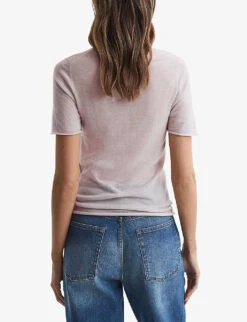 Reiss Alicia Round-neck Knitted Wool T-shirt 9 Reiss Alicia Round-neck Knitted Wool T-shirt -Whistles Store R04169287 NEUTRAL ALT03