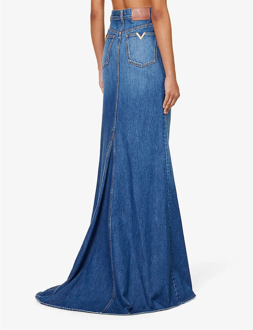 Valentino High-rise Train-hem Denim Maxi Skirt 6 Valentino High-rise Train-hem Denim Maxi Skirt - Image 4