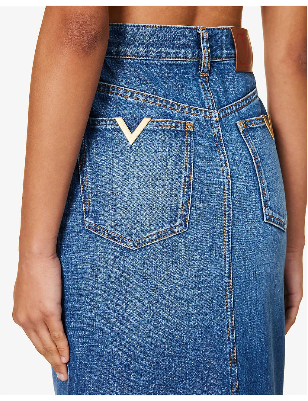 Valentino High-rise Train-hem Denim Maxi Skirt 7 Valentino High-rise Train-hem Denim Maxi Skirt - Image 5