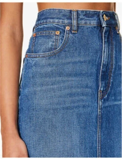 Valentino High-rise Train-hem Denim Maxi Skirt 13 Valentino High-rise Train-hem Denim Maxi Skirt -Whistles Store R04169660 DENIMSCURO ALT05