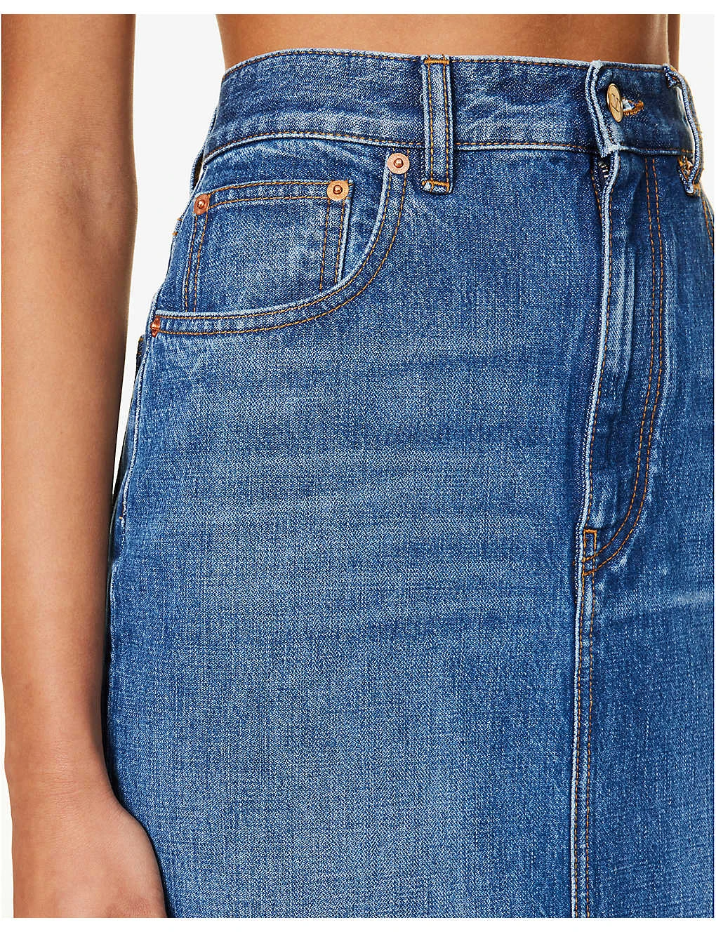 Valentino High-rise Train-hem Denim Maxi Skirt 8 Valentino High-rise Train-hem Denim Maxi Skirt - Image 6