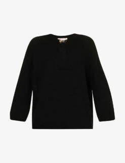 Valentino Cut-out Stud-embellished Cashmere Knitted Jumper