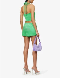 Juicy Couture Diamante-embellished Velour Shorts -Whistles Store R04169941 ANDEANTOUCAN ALT01