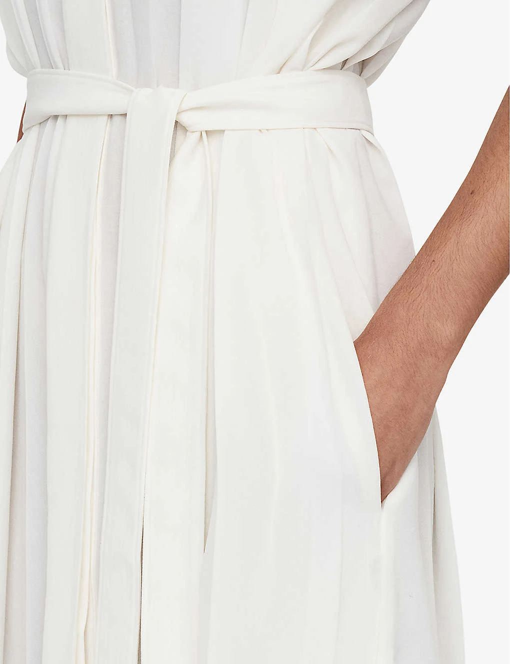 Joseph Davidge Pleated Tied-waist Woven Midi Dress 5 Joseph Davidge Pleated Tied-waist Woven Midi Dress - Image 3