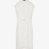 Joseph Davidge Pleated Tied-waist Woven Midi Dress -Whistles Store R04169964 IVORY M