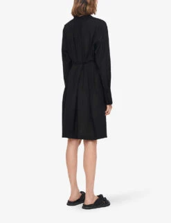 Joseph Dartmouth Relaxed-fit V-neck Woven Mini Dress -Whistles Store R04169980 BLACK ALT03