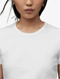 AllSaints Stevie Slim-fit Organic-cotton T-shirt 11 AllSaints Stevie Slim-fit Organic-cotton T-shirt -Whistles Store R04172260 OPTICWHITE ALT04